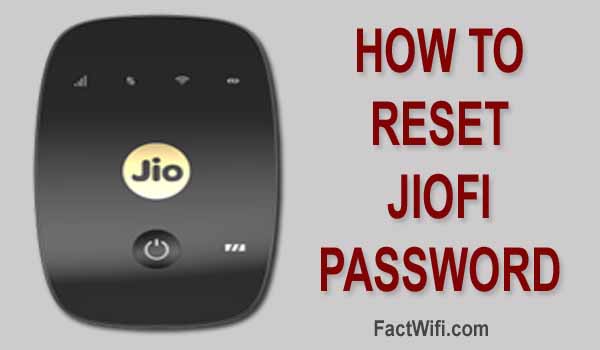 How to reset JioFi password