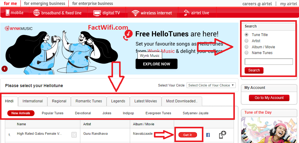 How to set caller tune in Using Airtel hello tune official website