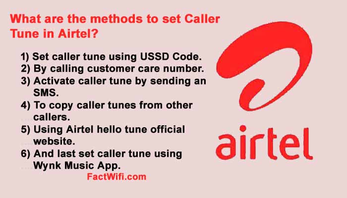 What are the methods to set Caller Tune in Airtel