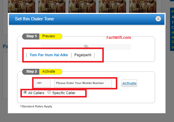 enter mobile during activating the idea Dialertune